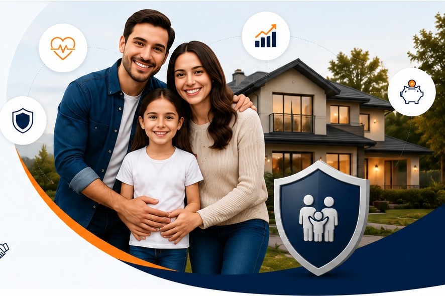 Familia protegida frente a su hogar